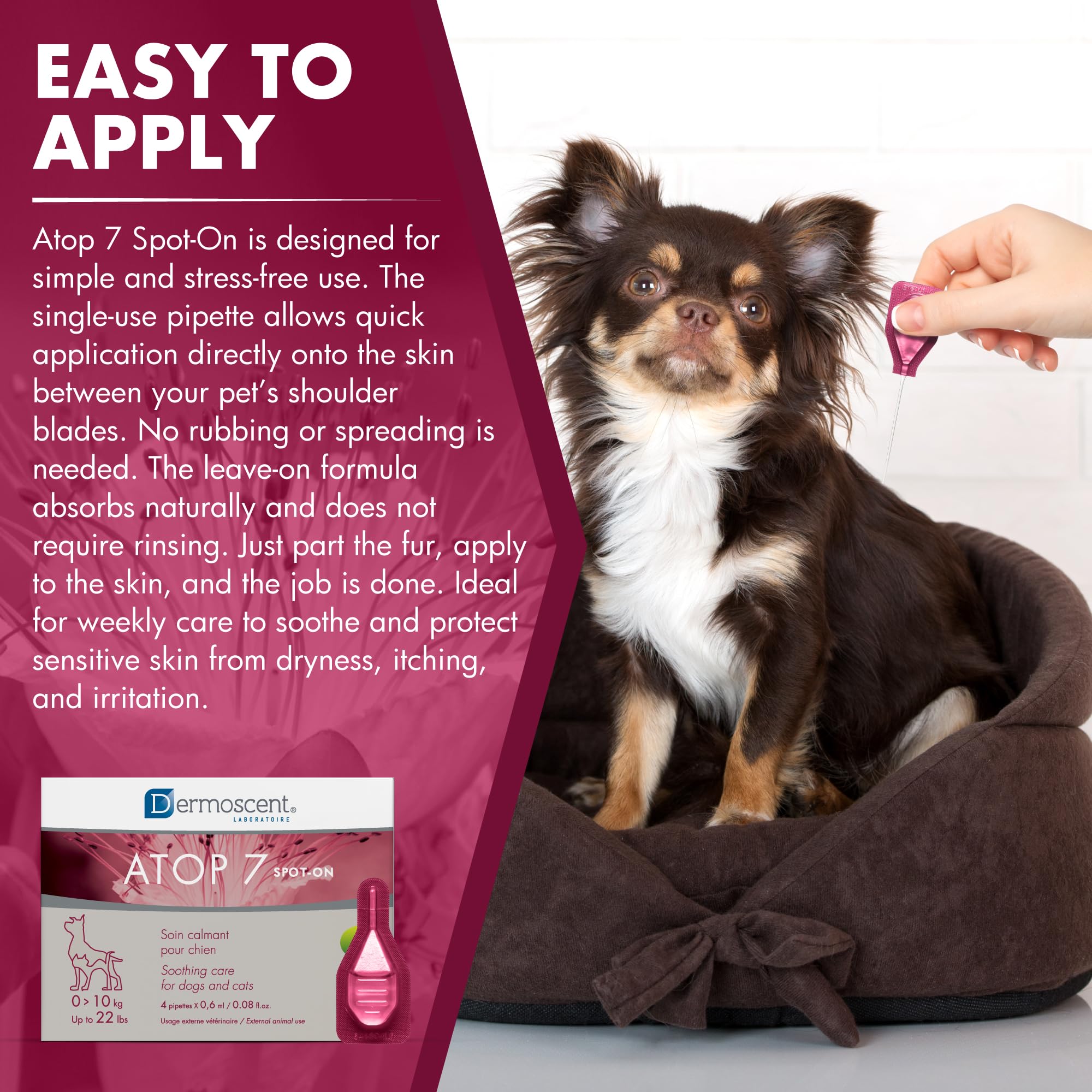 DERMOSCENT ATOP7 Spot ON Perros Gatos 0-10KG, Plástico, No Aplica