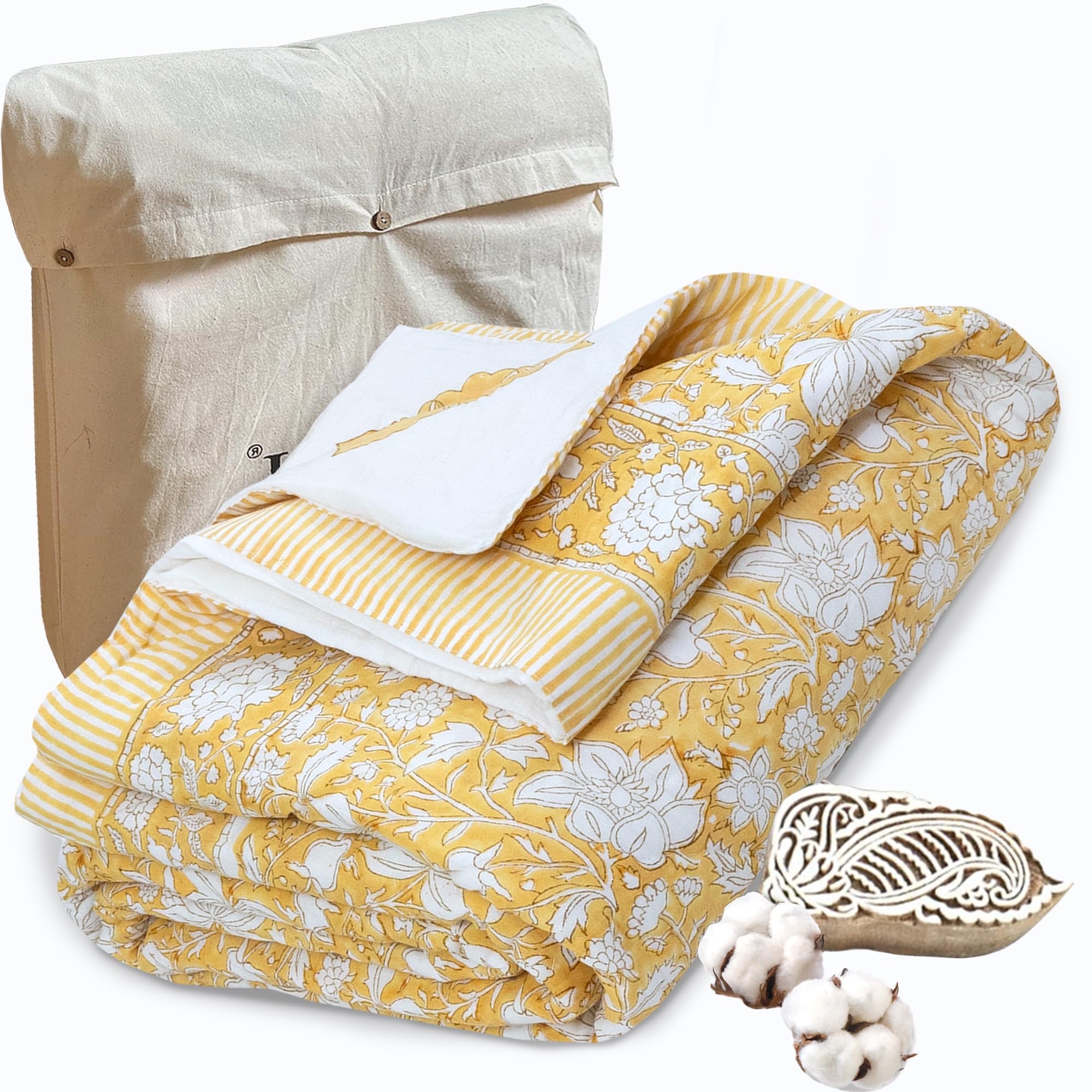 Jaipuri Quilt - Handcrafted Indian Comfort -27