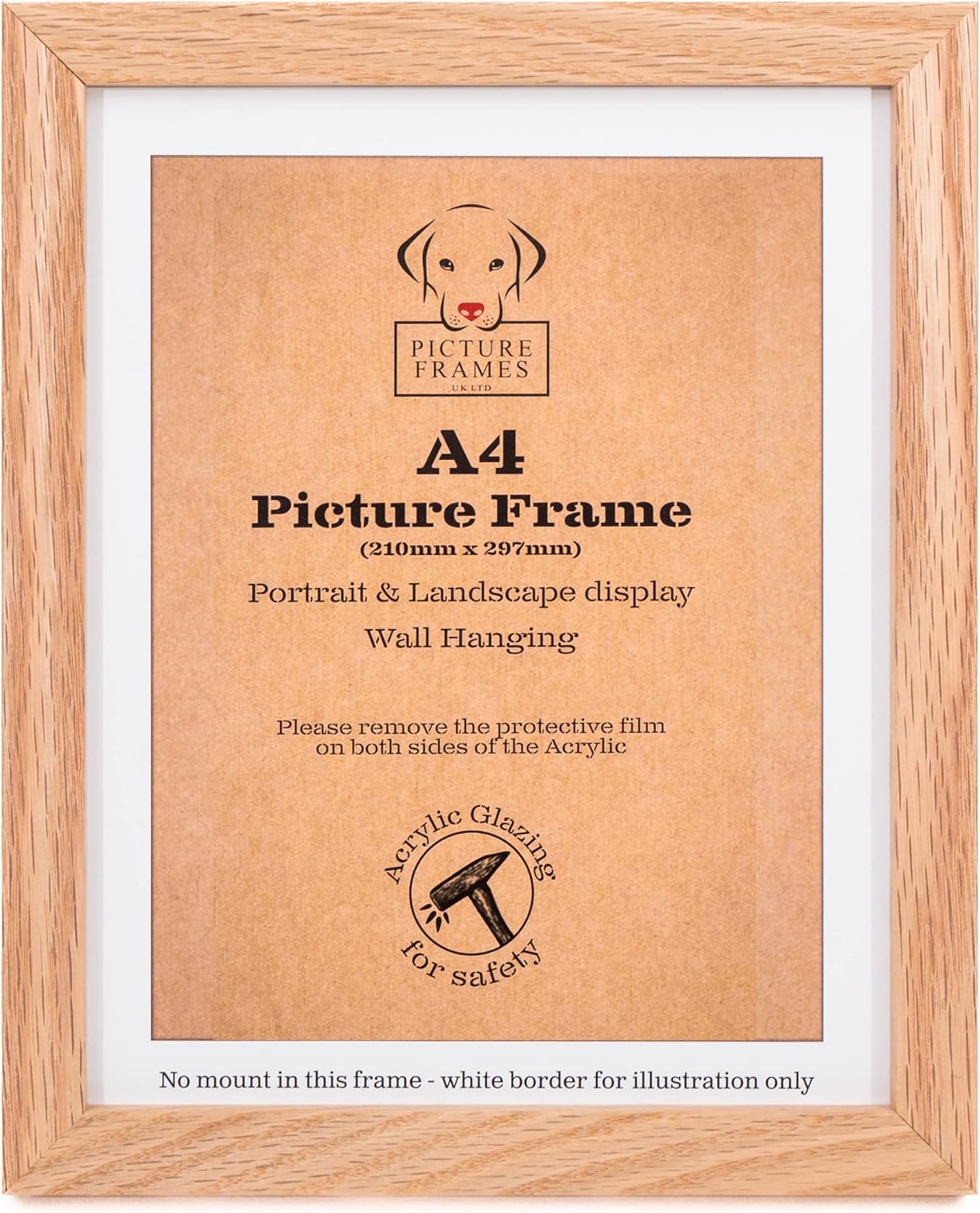 Oak A4 Frame, Wall Picture Frame, A4 Photo Frames, A4 Picture Frames