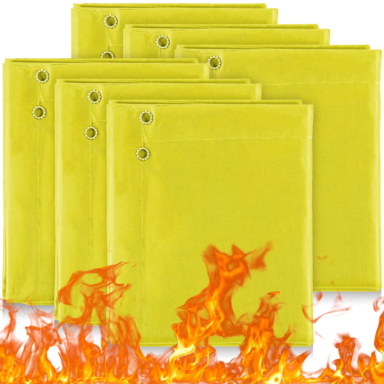 Berlune 6 Pcs 4 x 6 Ft Welding Blankets Fireproof Flame Resistant