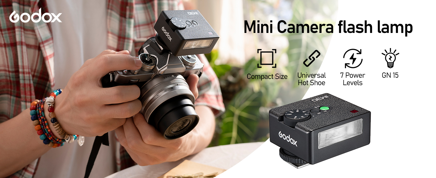 Godox IM30 Mini Taschenblitz Manual - Kompakter Blitzschuhflash Für Sony, Canon, Nikon Kameras