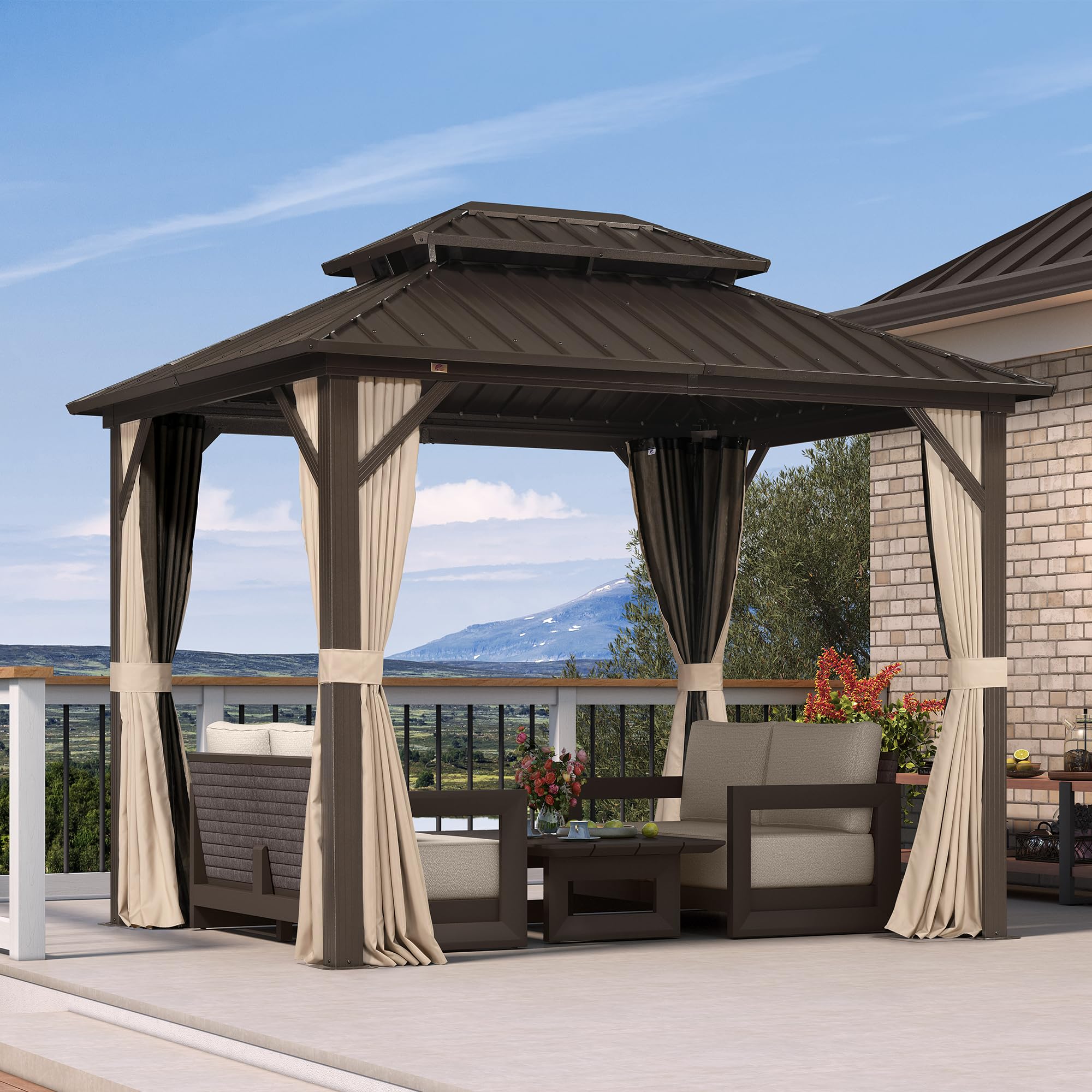 Amazon.com : PURPLE LEAF 8' X 10' Outdoor Hardtop Gazebo Metal