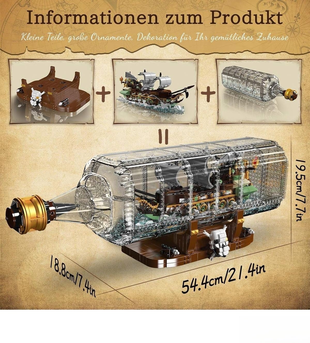 Mould King Flying Dutchman Schiff in Flasche 10067