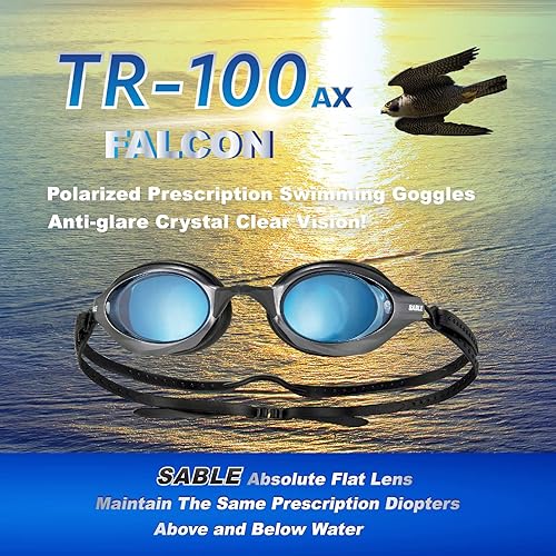 Miniatura 6 de SABLE - Gafas de natación polarizadas profesionales para hombres, mujeres, adultos, jóvenes, visión clara, sin distorsión, anti-UV, antiniebla,