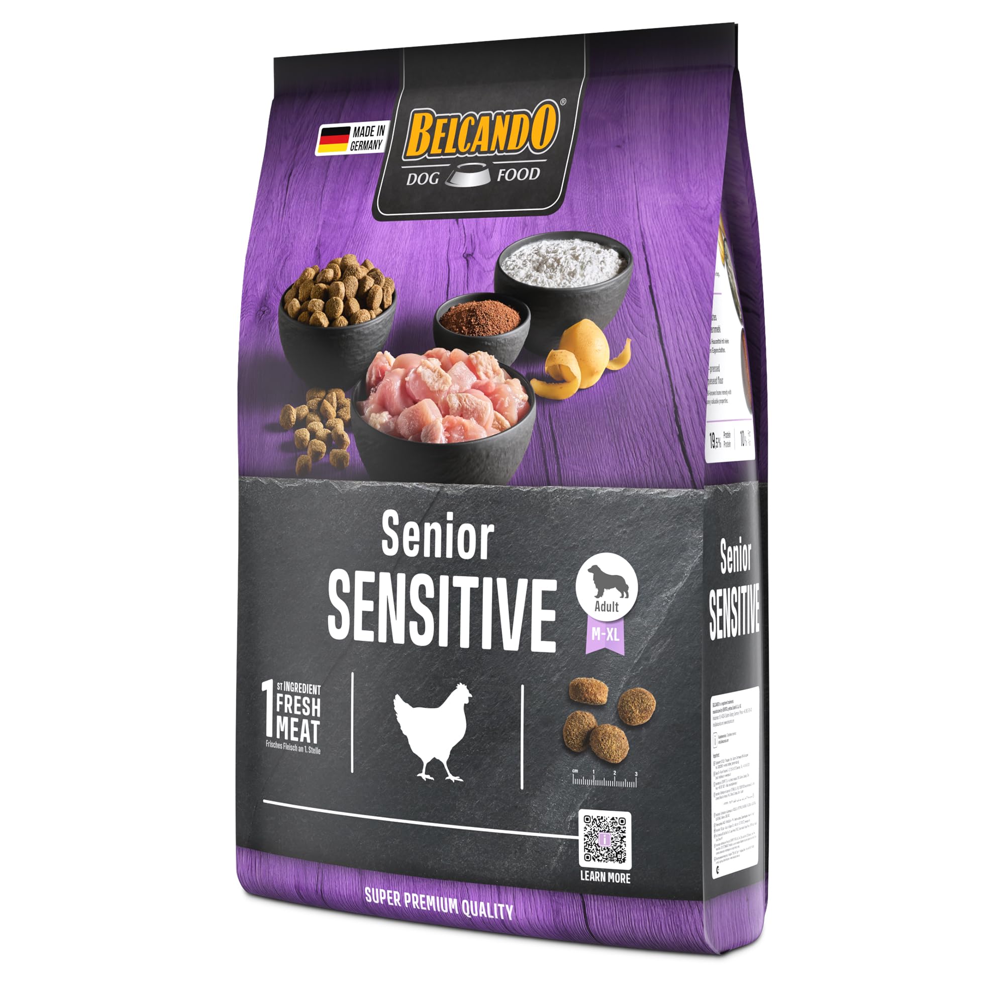 Belcando Senior Sensitive [4 kg] karma dla psów | Sucha karma dla starszych i wrażliwych psów | Kompletna karma dla psów wszystkich ras
