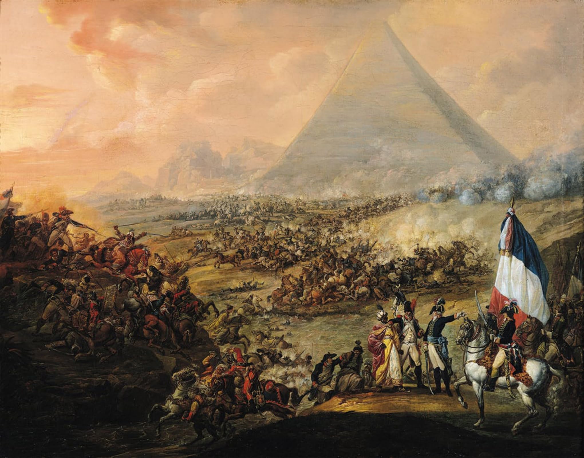 SERENDIPITP Vintage Picture Print on Canvas Wall Art Poster Battle of Pyramids July by Francois Louis Watteau Artwork Print Poster for Wall Decor 60x90cm