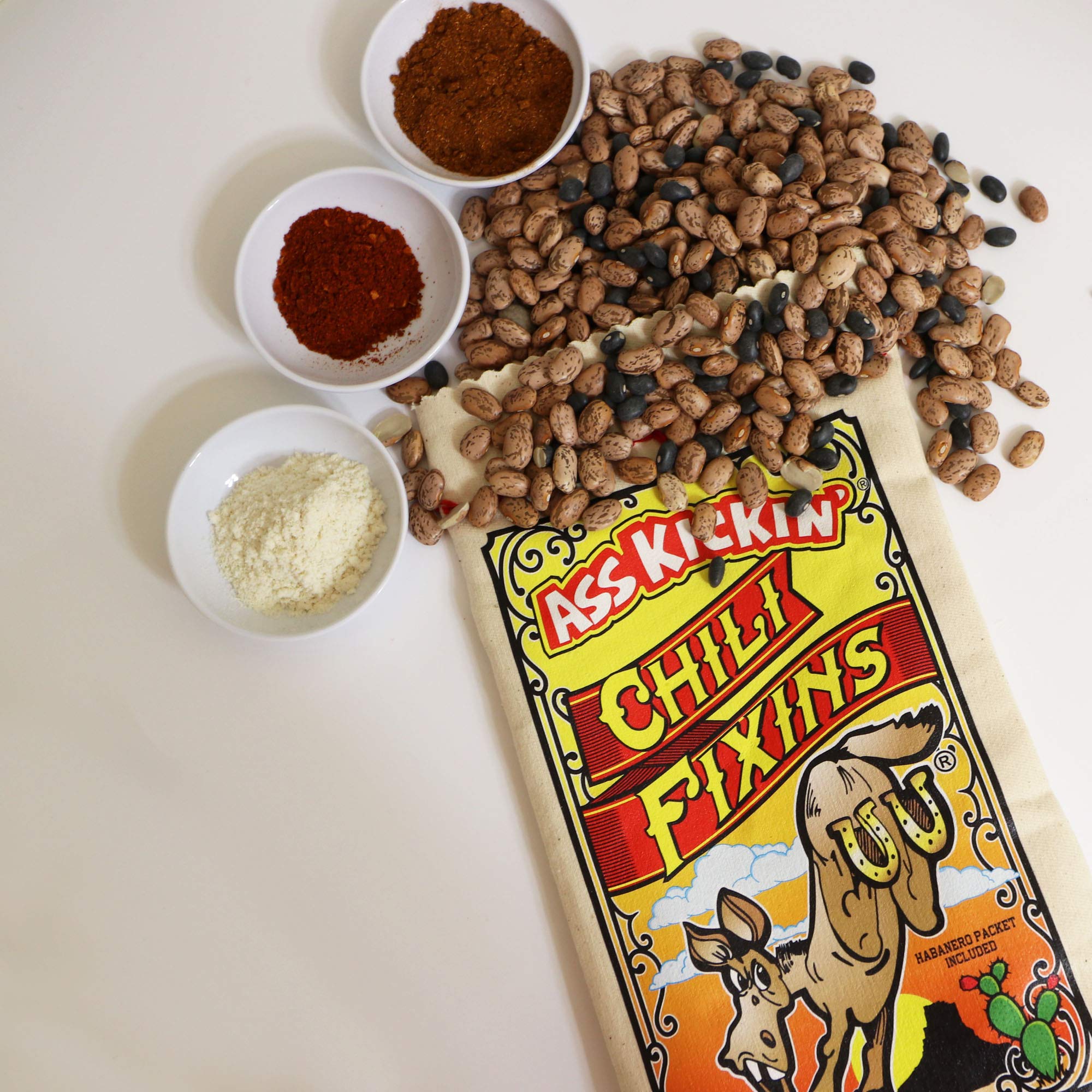 Buy ASS KICKIN' Chili Seasoning Mix Meal Kit Premium Gourmet Hot Chili Spice Kit, Cornbread