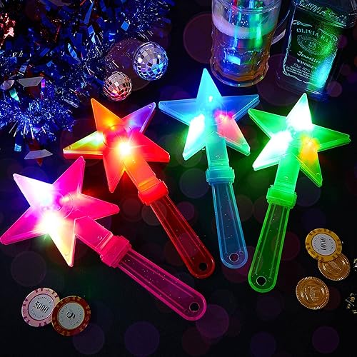 Miniatura 4 de 20 piezas de 10.6 pulgadas con luces LED de estrella, iluminadas en forma de estrella, hacen ruido que brillan en la oscuridad, suministros de