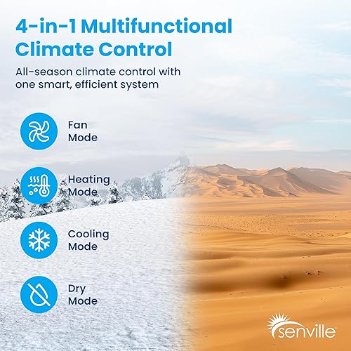 Miniatura 6 de Senville Mini sistema de calefacción y aire acondicionado dividido de 9,000 BTU, conducto oculto, bomba de agua incorporada, termostato de pared,