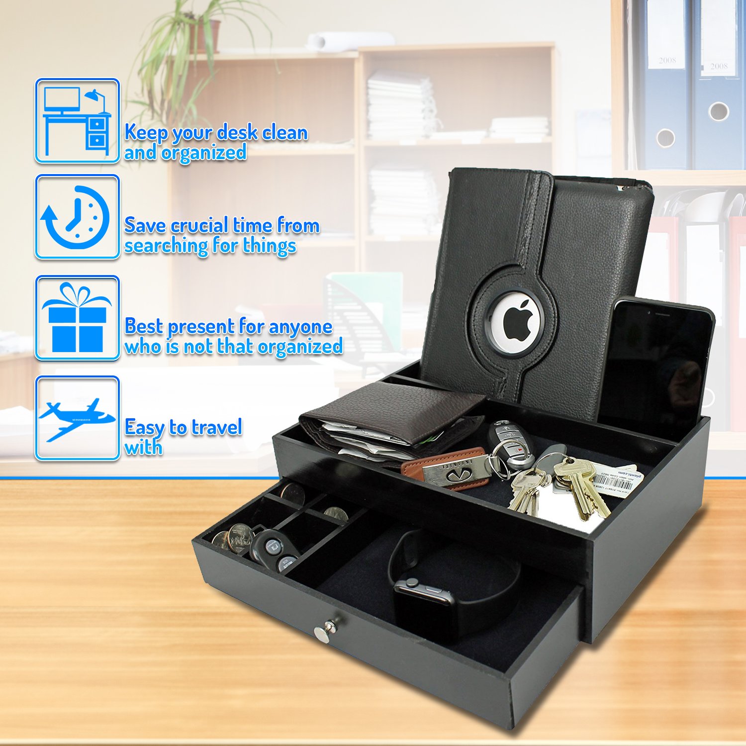 Mens Valet Tray For Men Nightstand Organizer Catch All Edc Tray For Men Keeping Items Organized As A Docking Station For Men Phone And Tablet Charging Station Organizer Amazon Sg Home