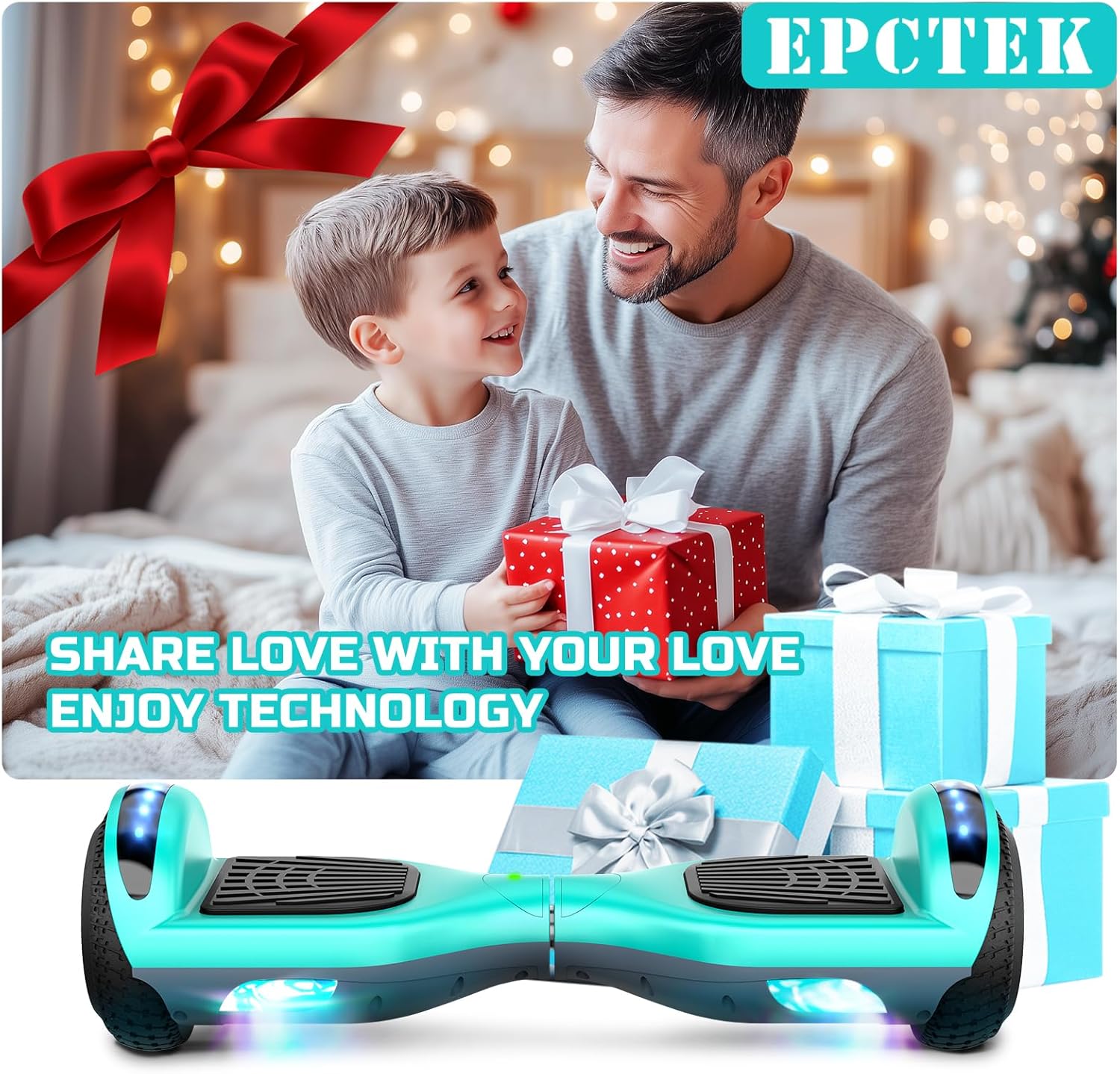 Scooter, 6.5 "wheels for children with LED lights Double Motors Scooter for children Gray greenish 6 81