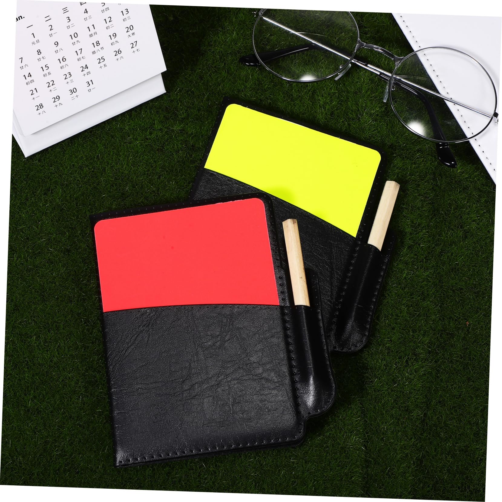 VICASKY Referee Kits with Bright Cards Standard Referee Sheet Pencil for Football and Volleyball Matches