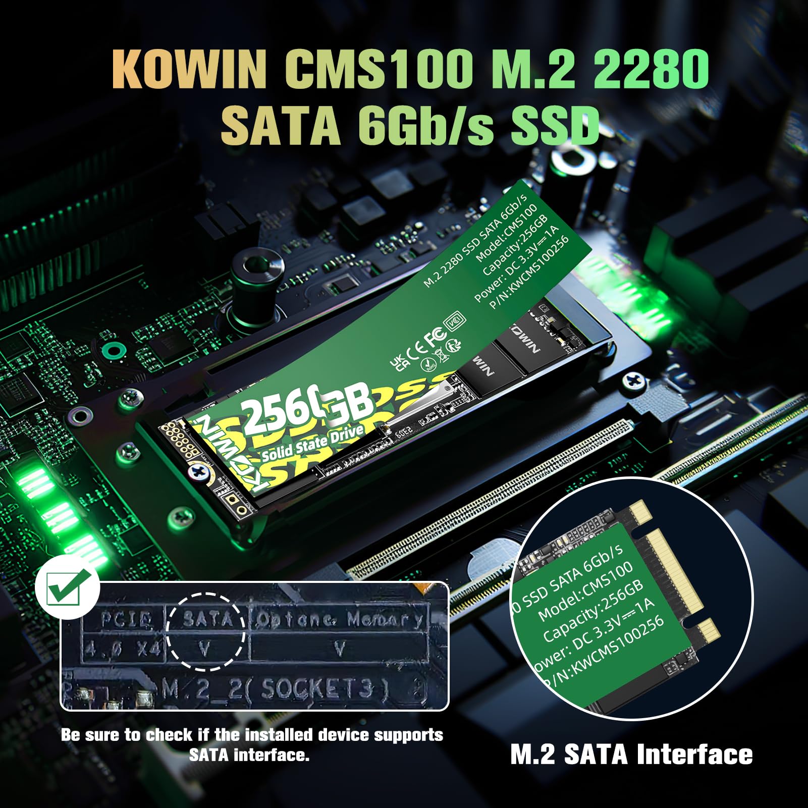 Amazon.com: KOWIN SSD 256GB M.2 2280 SATA III 6Gb/s Internal Solid