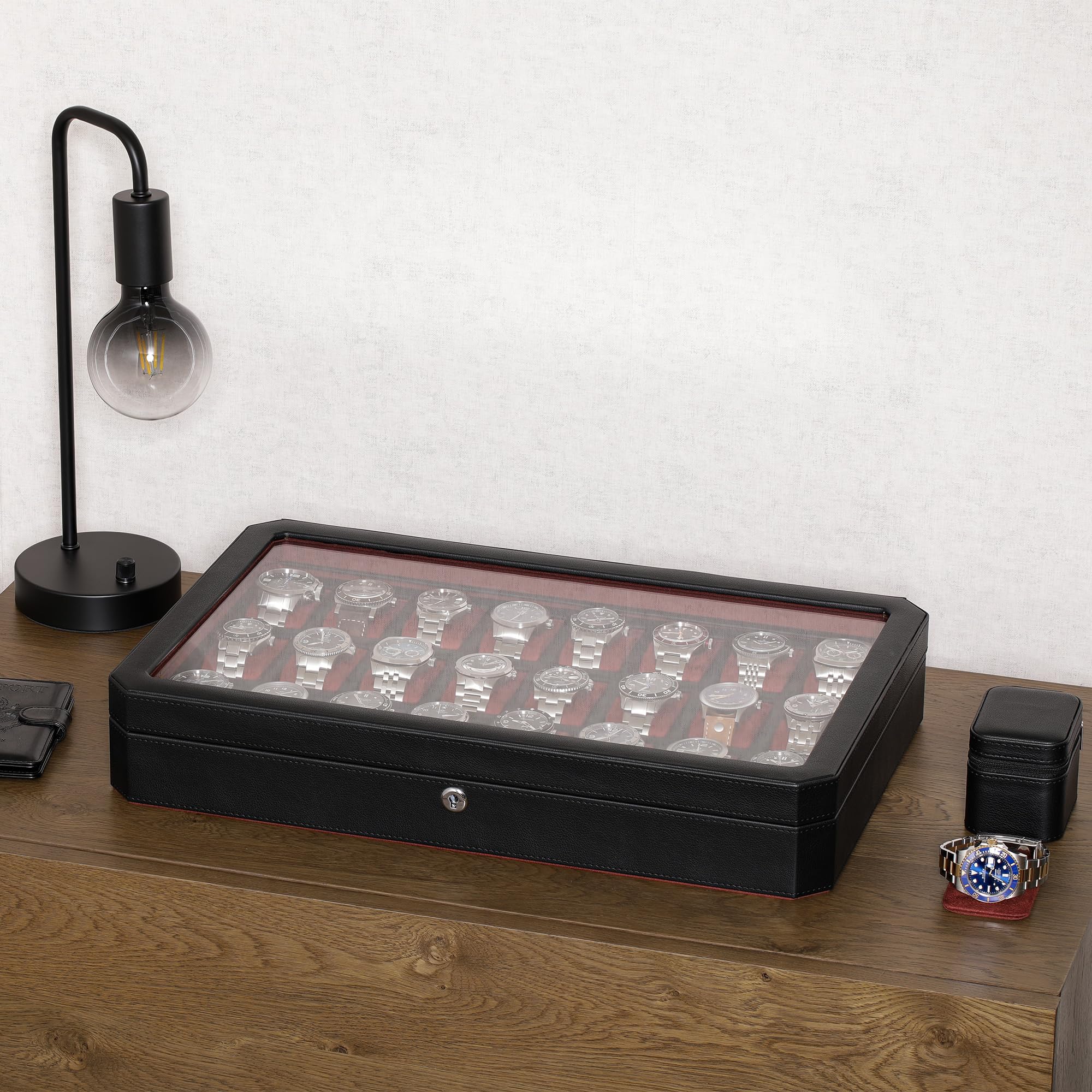 Amazon.com: ROTHWELL 24 Slot Watch Case with Lock – Luxury Watch