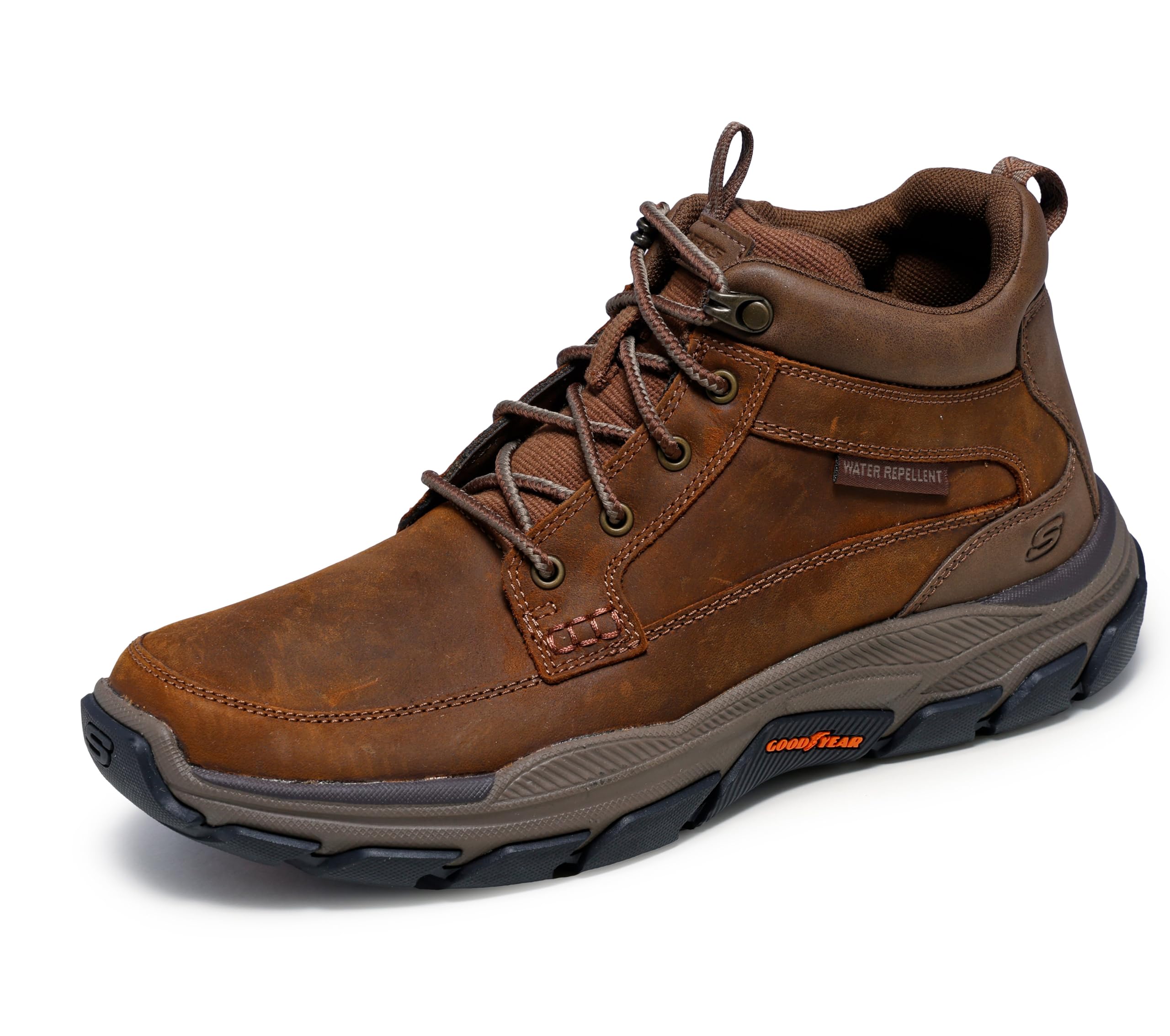 Skechers USA Men's Respected-Boswell 204454 Mid Top Leather Moc Toe Lace Up