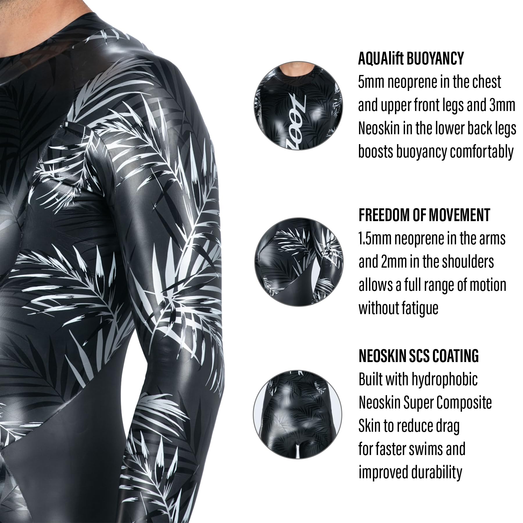 Zoot Maui Neoprenanzug Herren Full Sleeve Neoskin Neopren Auftriebsanzug für Open Water Schwimmen, Triathlon & Training