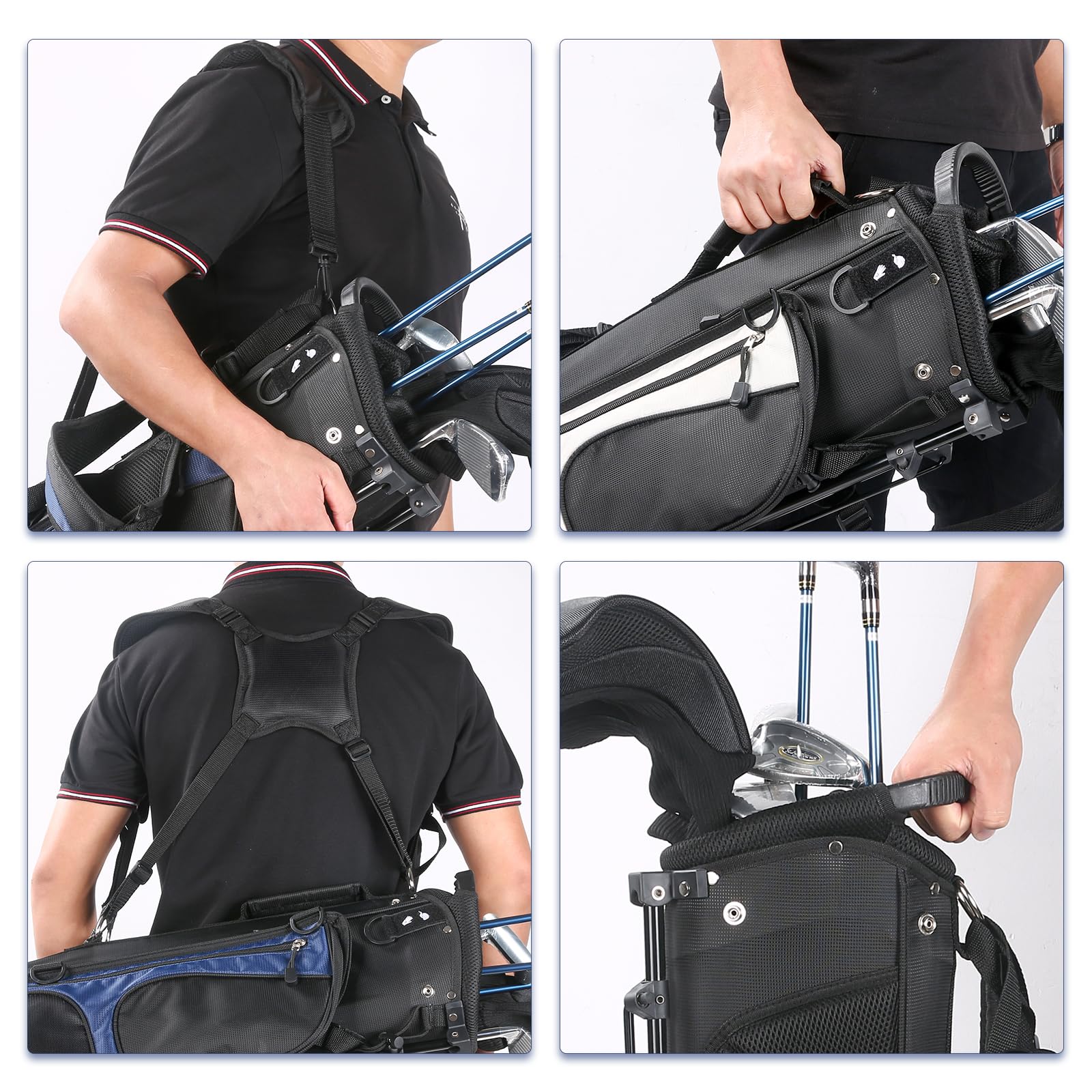 LONGCHAO ゴルフバッグ ブラック Amazon | LONGCHAO ゴルフバッグ、バックパックショルダー付き4ウェイ