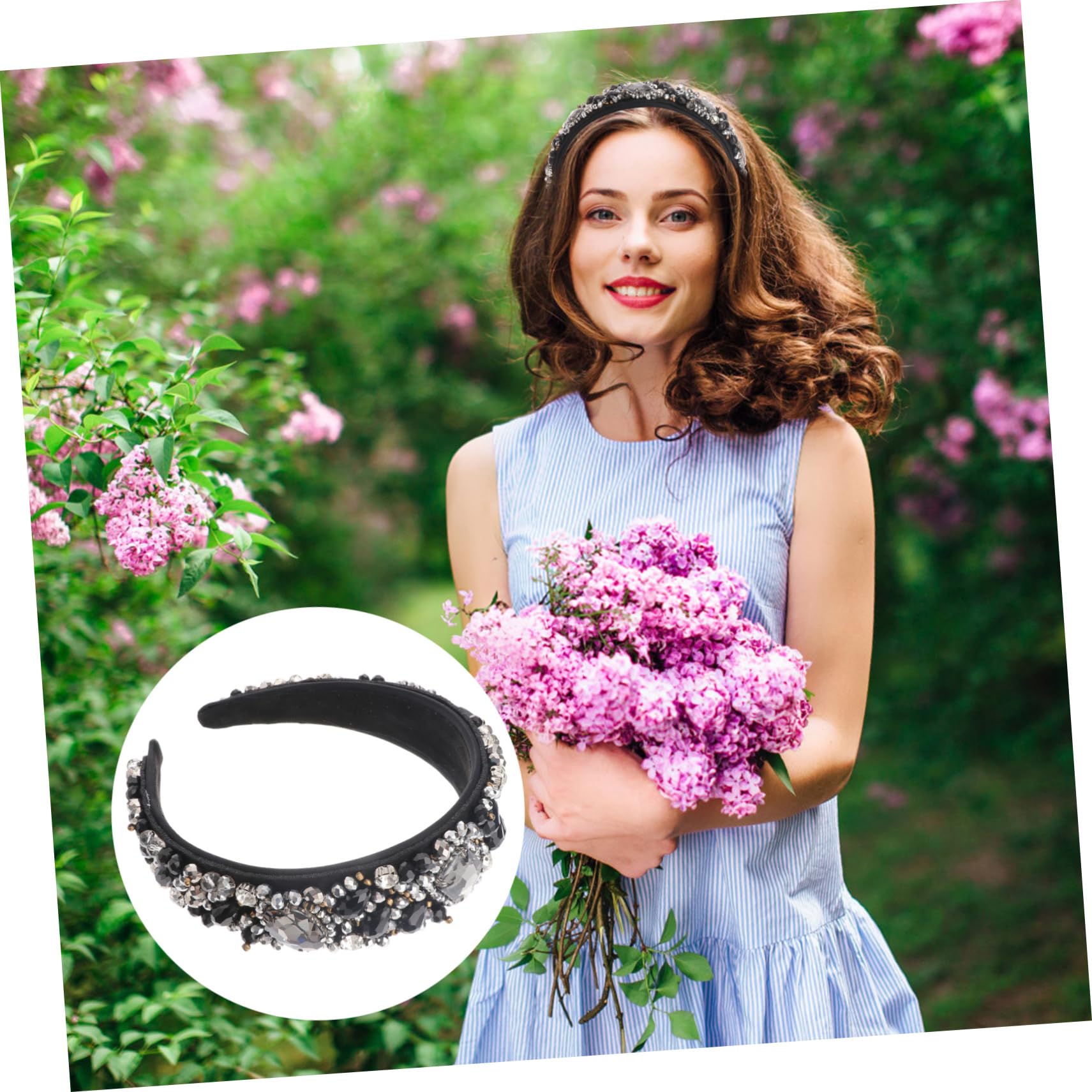 FRCOLOR 3 Diademas Brillantes Para Mujer Acolchadas Con Diamantes De Imitación Anchas Y Glamurosas.