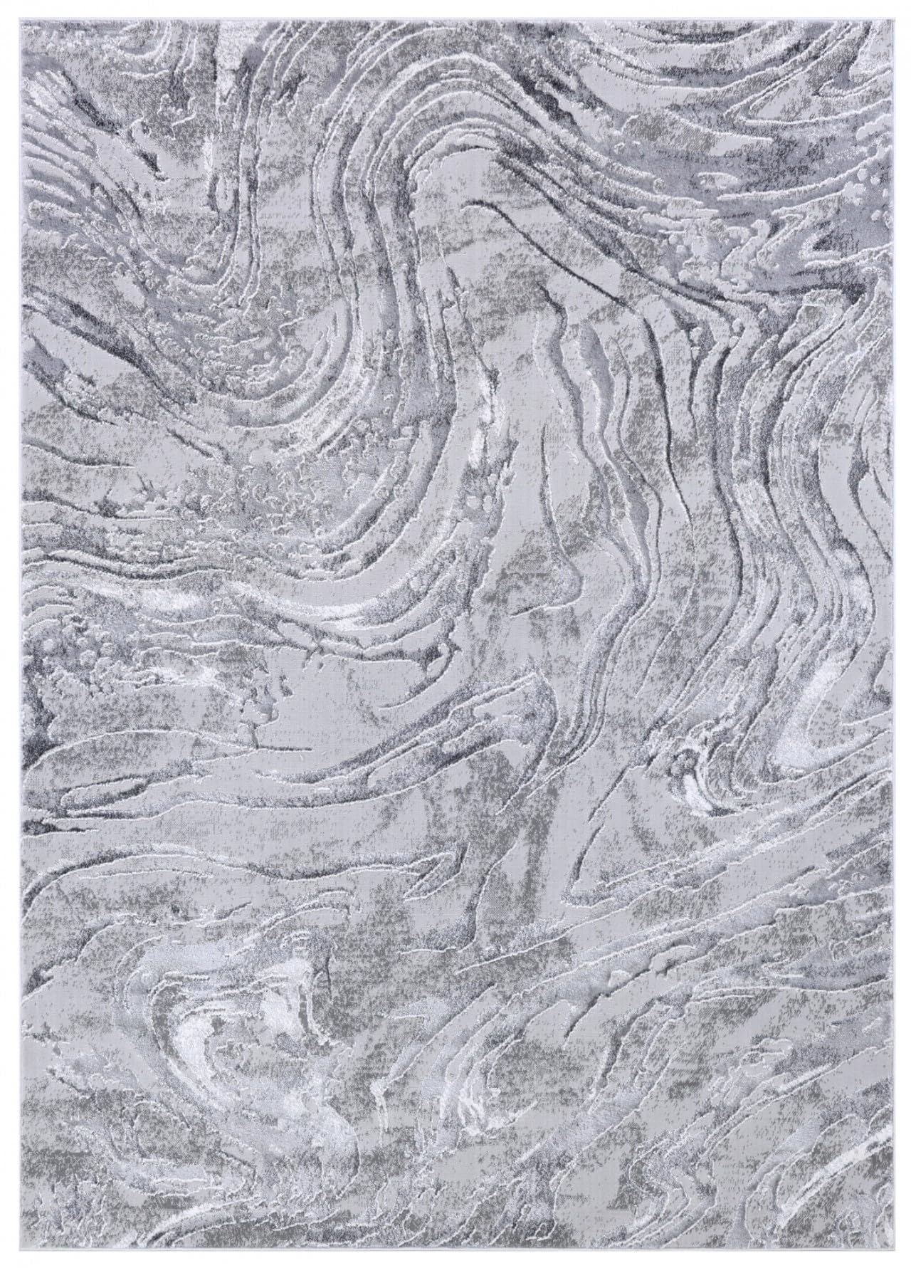 Mazovia Groß Teppich Wohnzimmer 200x300cm Anthrazit Grau Abstrakt Weich