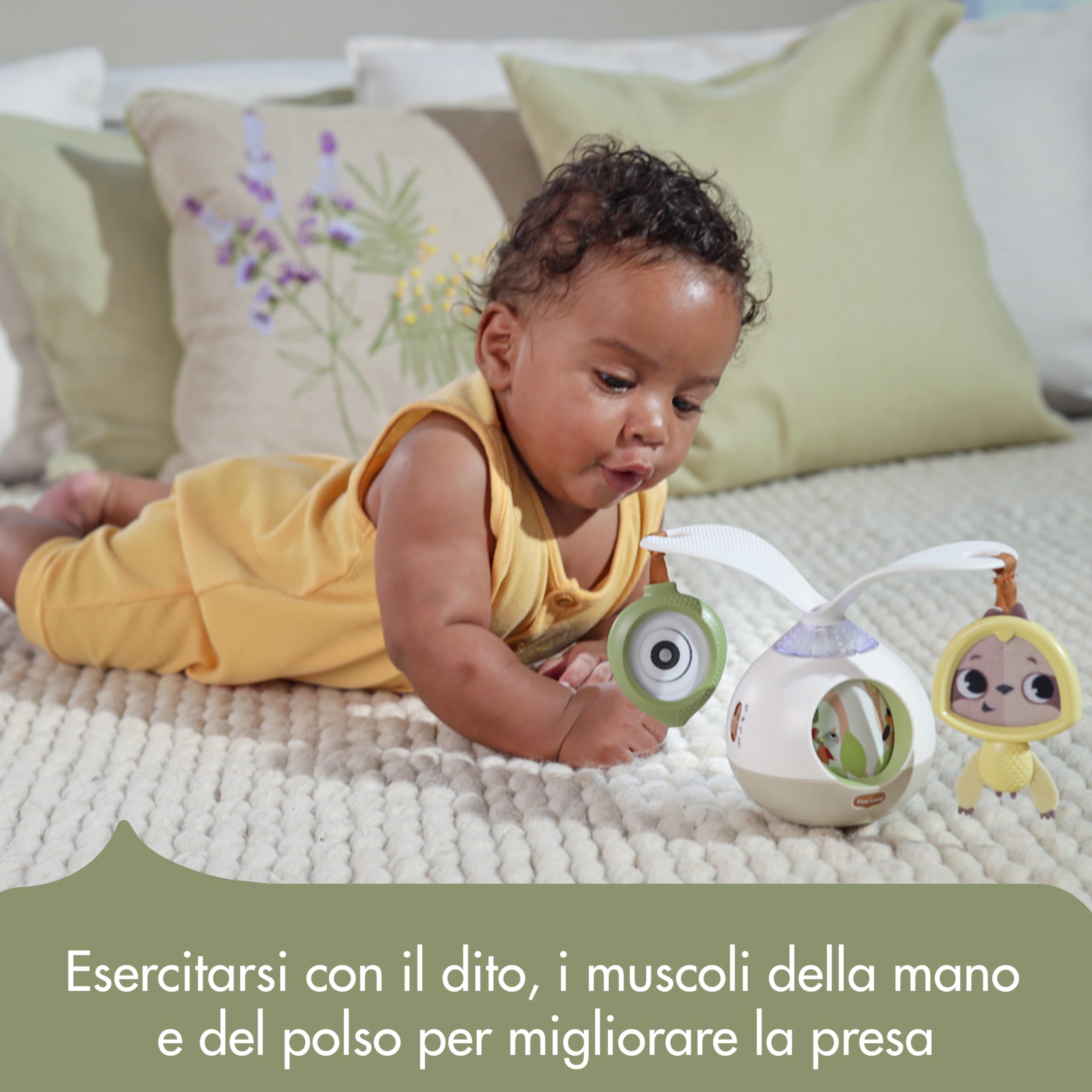Tiny Love 2-in-1 Tummy Time Musical Mobile, Giostrina Neonato con Musica & Luci che Ruota a 360°, 0+ Mesi, per Passeggino Neonato, Giostrina musicale, 3 Modalità Musica e Suoni, Boho Chic