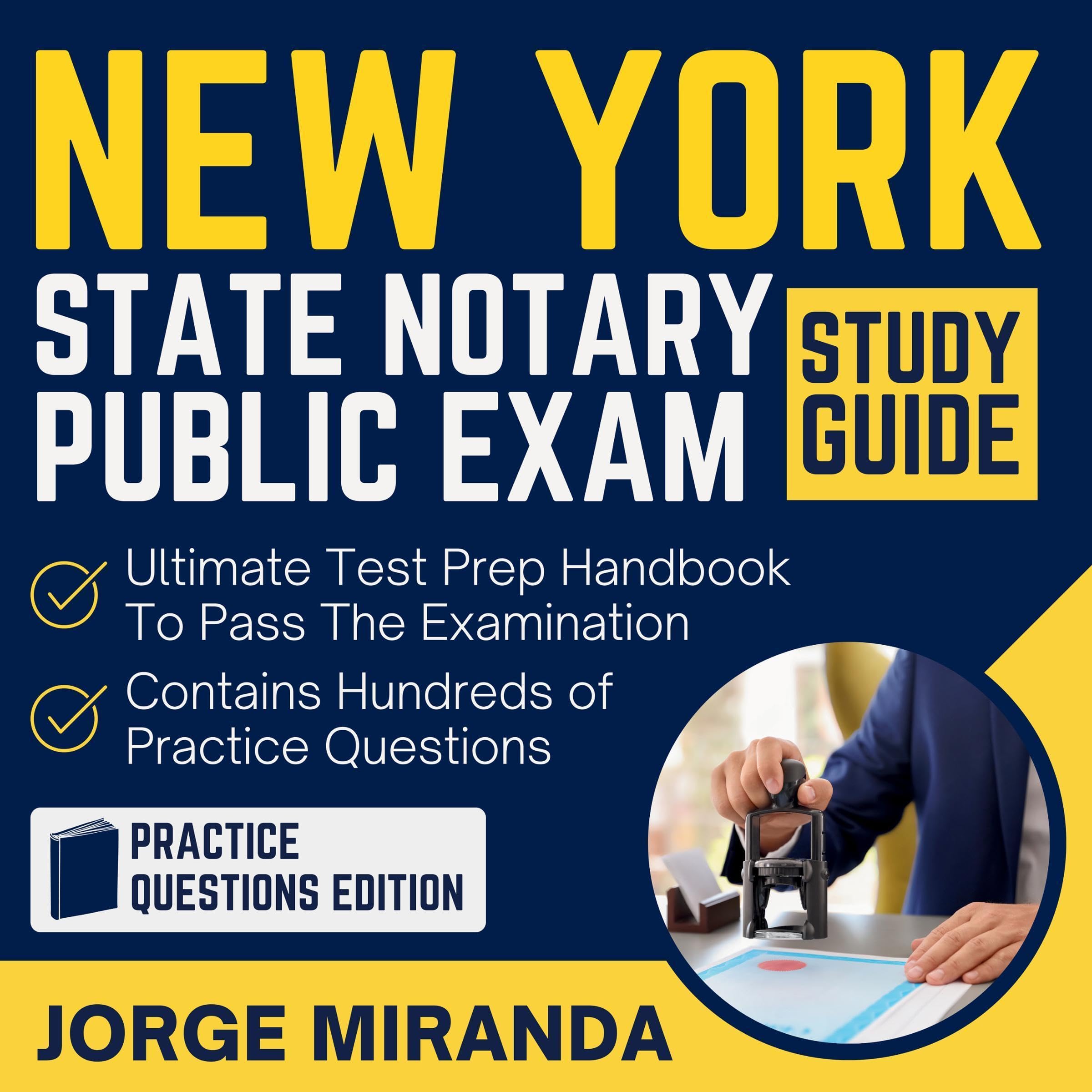 Cover art for New York State Notary Public Exam Study Guide (Practice Questions Edition)