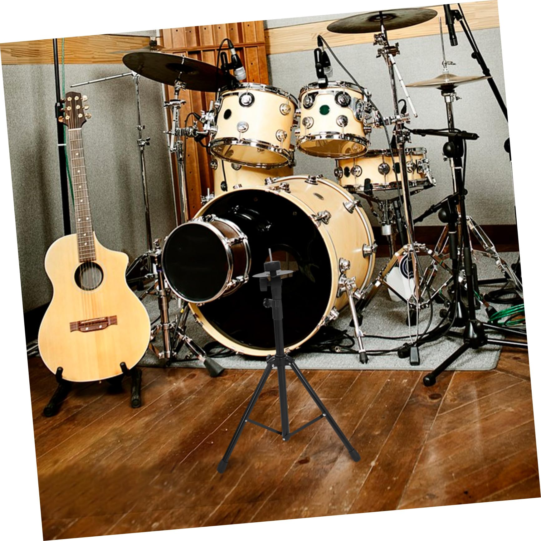 HEMOTON Supporto per Piatti Crash Pad Silenzioso e Regolabile Stand in Metallo Portatile per Batteristi Principianti Accessorio Robusto e Leggero per Strumenti Percussione