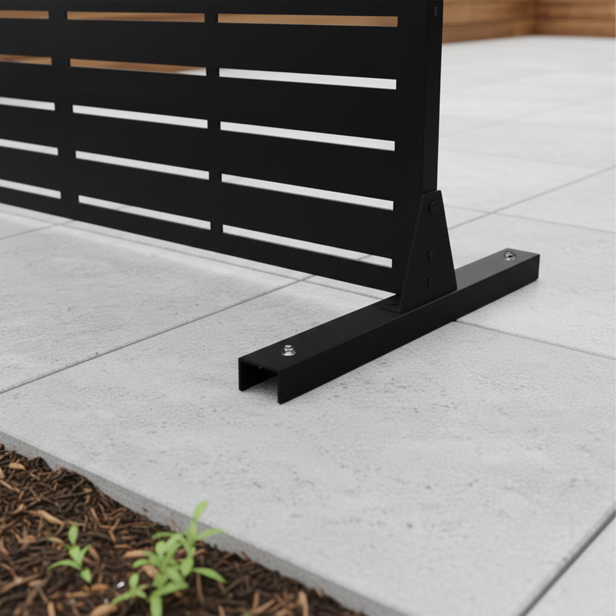 Relaxdays Paravent Design à lamelles, pour Jardin, Balcon & terrasse, Noir