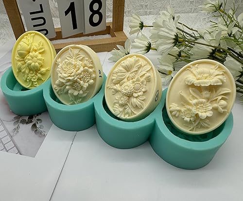 Vista 29 de Molde de silicona para jabón de múltiples cavidades, un molde de silicona para hacer 3 diferentes flores de jabón de rosas, moldes de resina de yeso