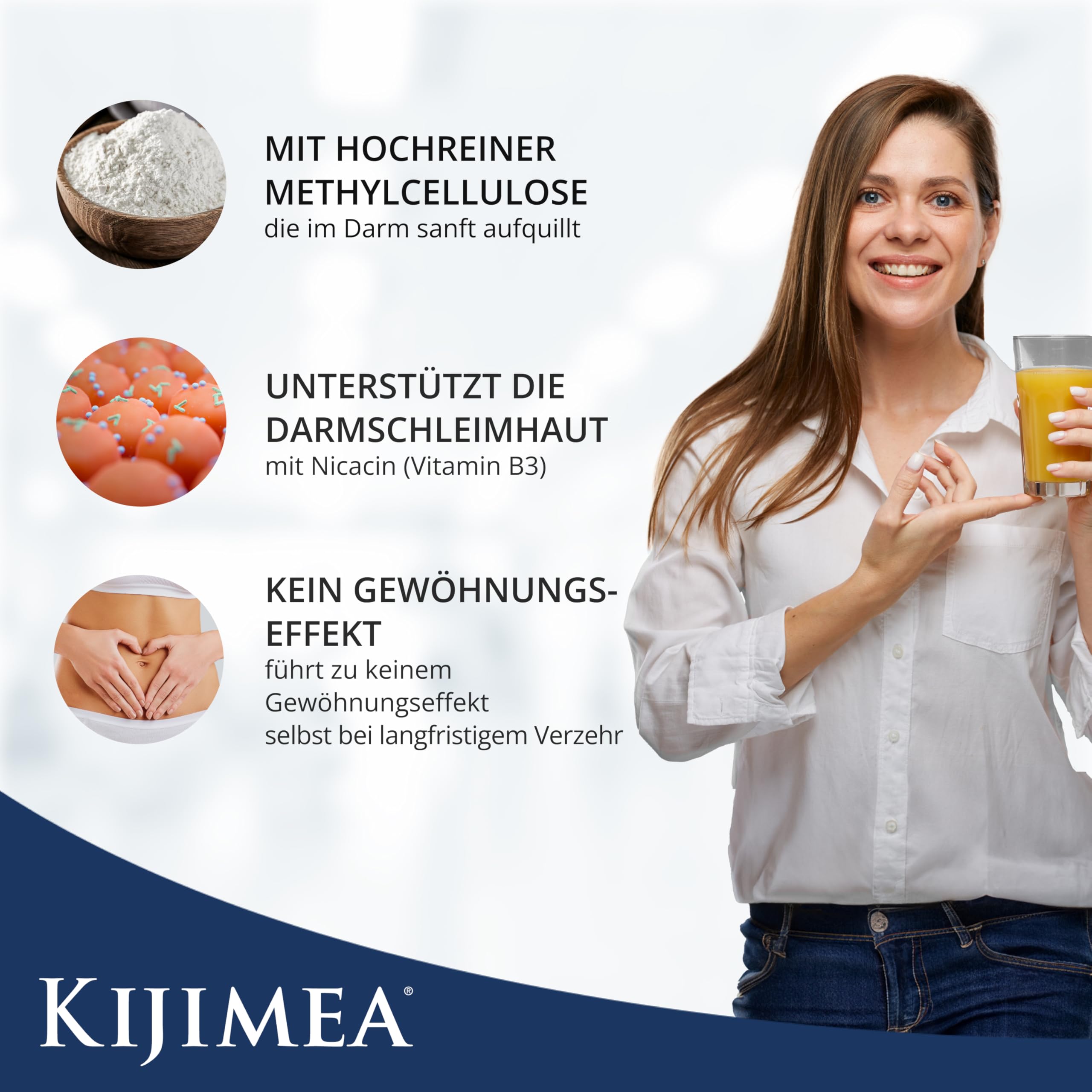 KIJIMEA® Regularis – Für ein neues Darmgefühl | Mit Methylcellulose und Niacin, zur Unterstützung der Darmschleimhaut – 250 g