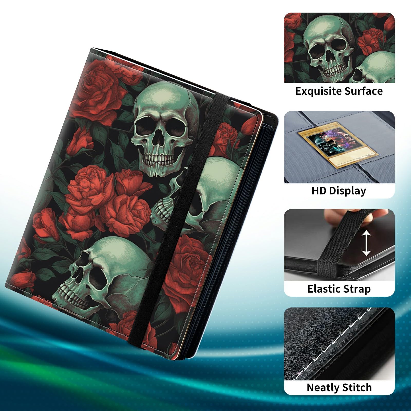 Álbum De Cartas Coleccionables De 50 Páginas – 8 Bolsillos Por Hoja, 400 Cartas, Impermeable Con Cremallera
