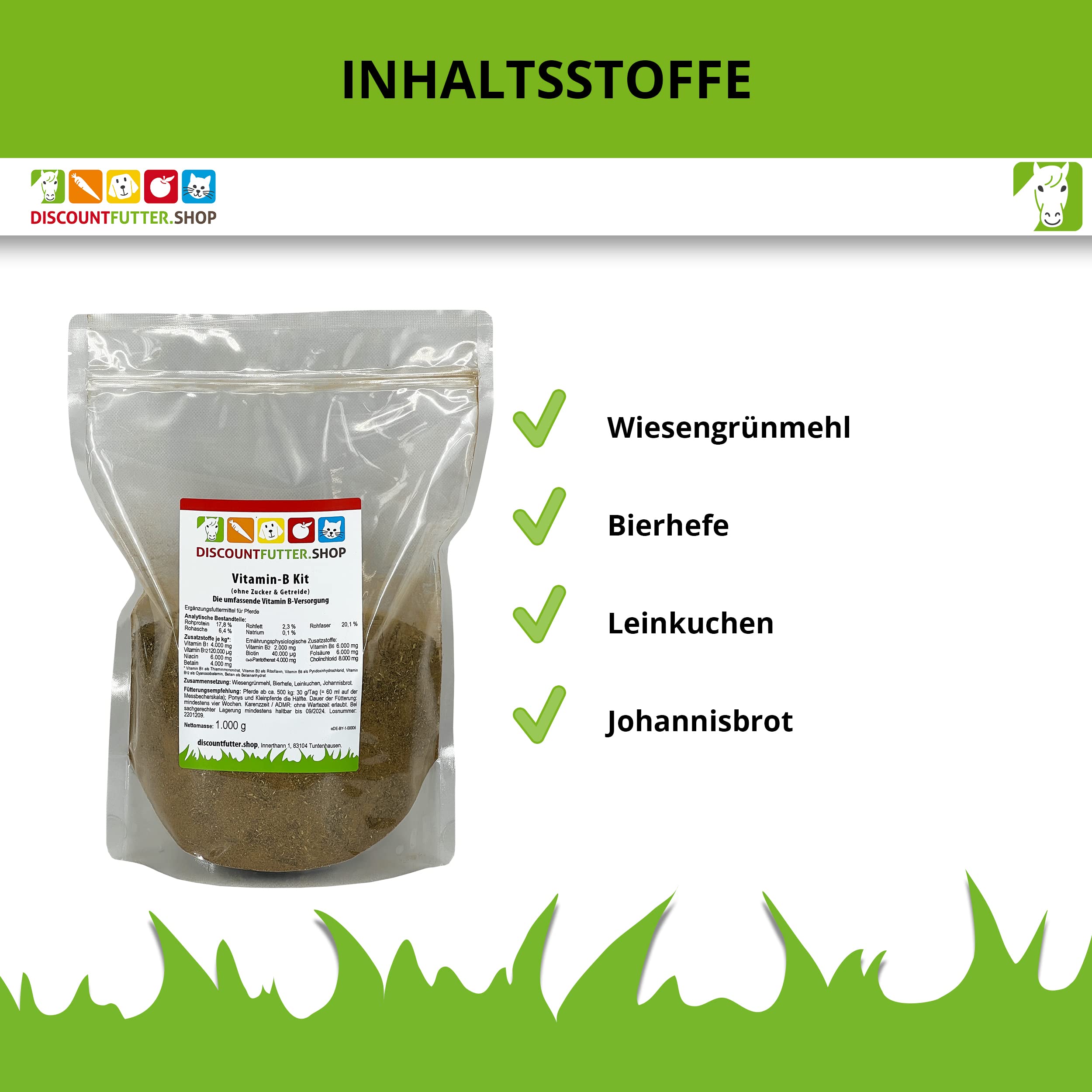 Vitamin B Kit I für Pferde (Pellet) I reichhaltig an B-Vitaminen + Biotin I Pferdefutter für harmonische Verdauung, Starkes Immunsystem (3 kg)