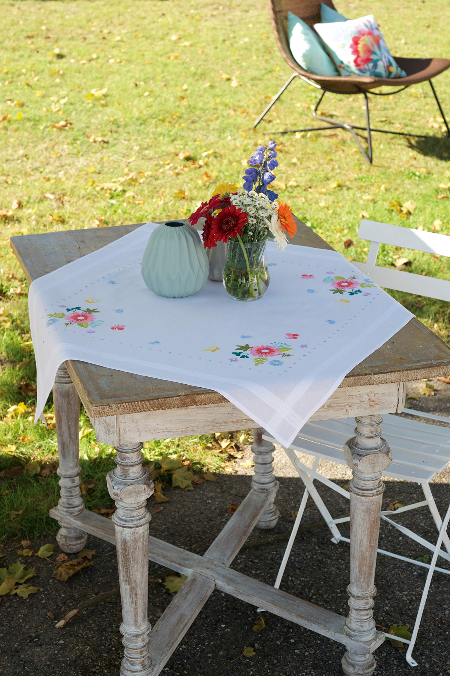 Vervaco tablecloth stitch embroidery kit Spring flowers, stamped, diy