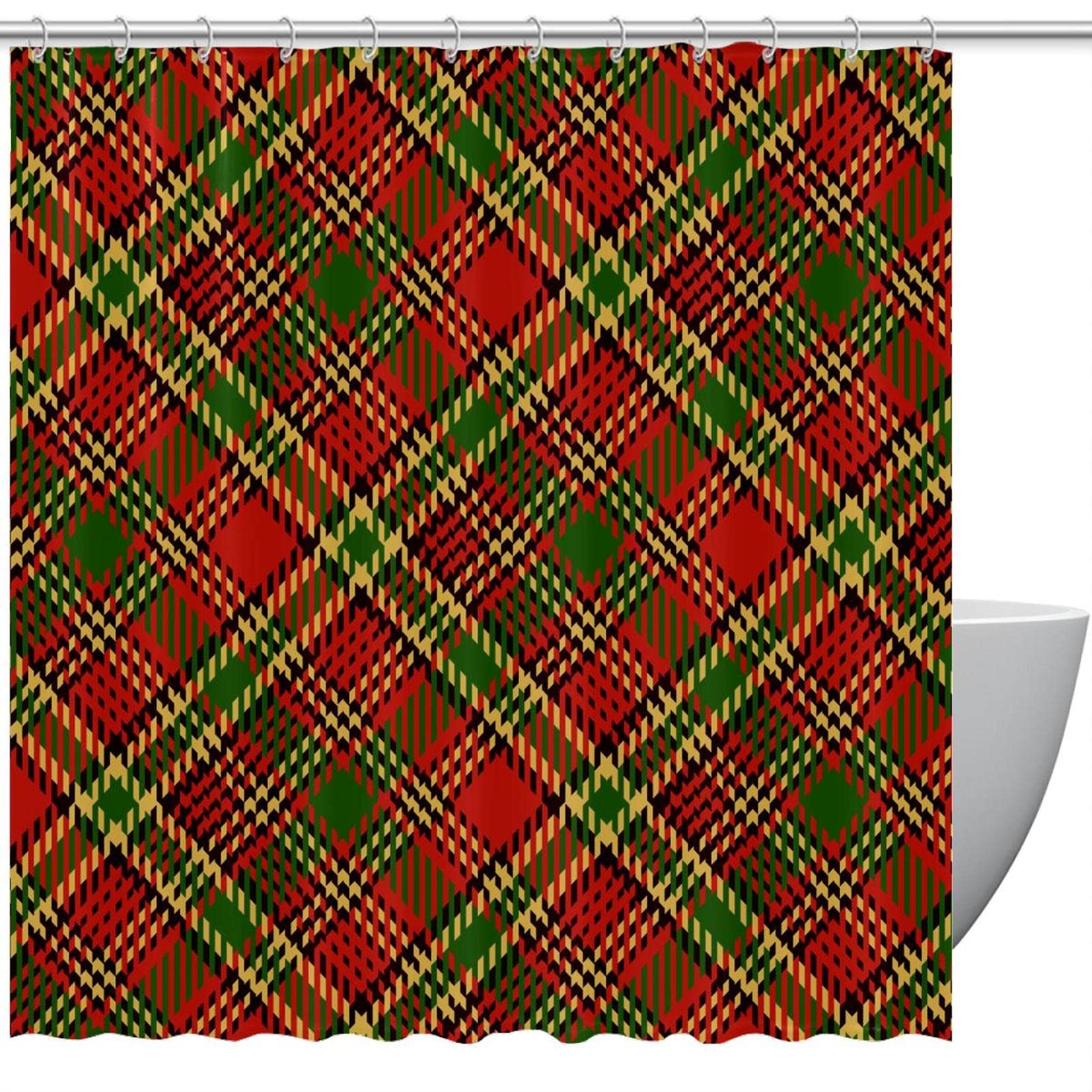 Rideau de douche motif écossais imperméable coloré 66 x 183 cm