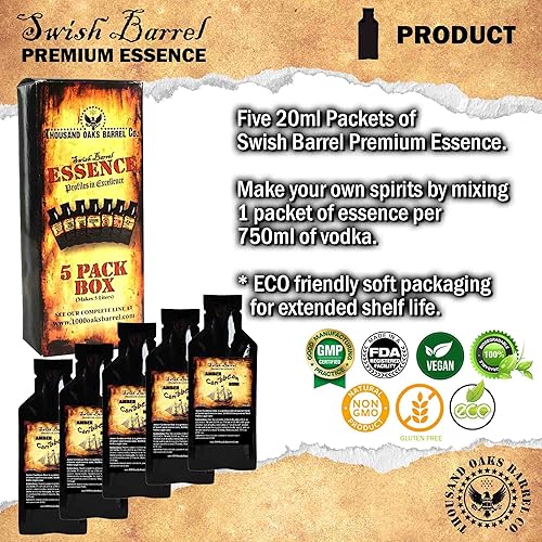 Miniatura 2 de Esencia de ron caribeño ámbar  Recambios de kit Bootleg  Thousand Oaks Barrel Co.  Sabor gourmet para mezcladores de cócteles añejos en barril y
