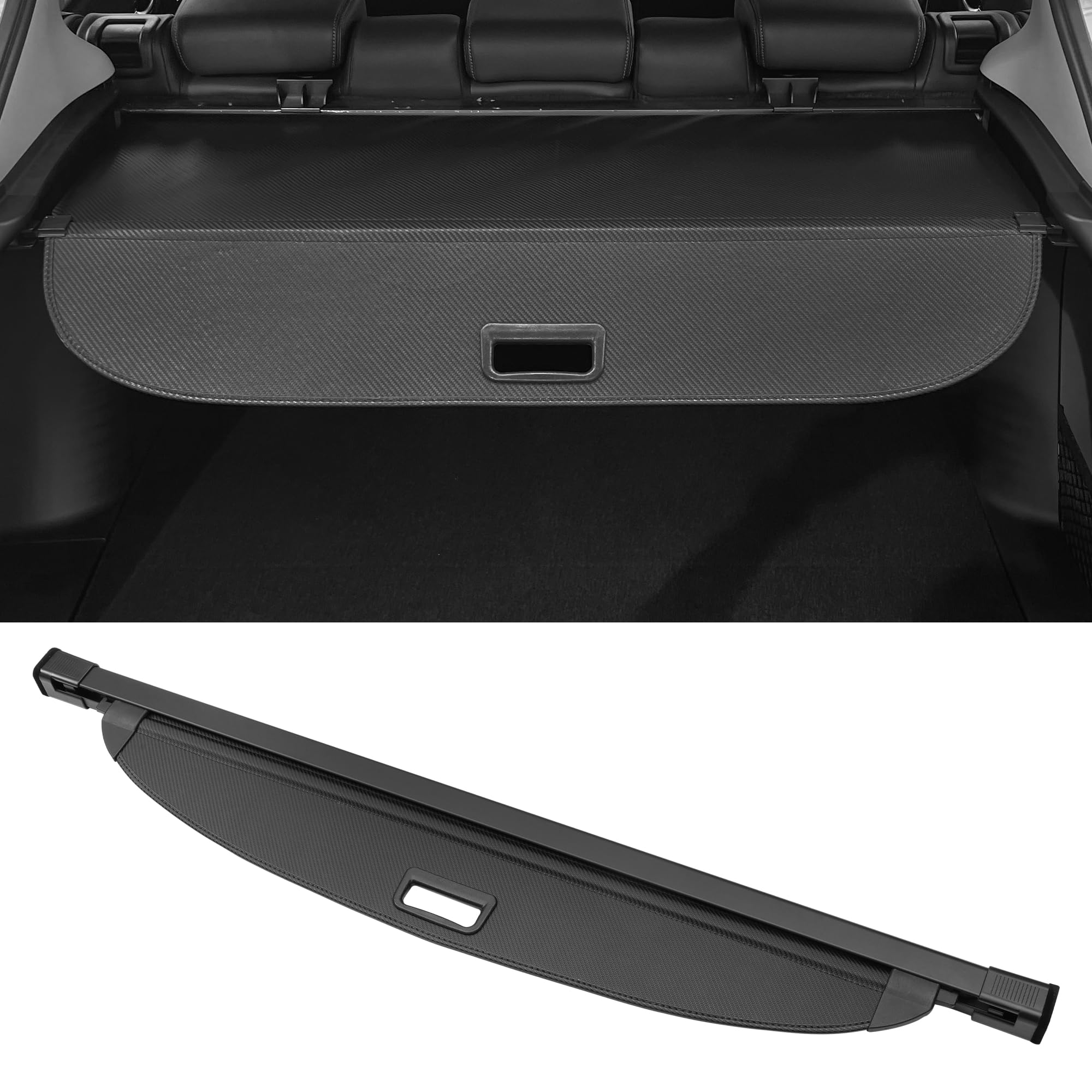 Motoforti Car Trunk Retractable Cargo Cover for Kia Sportage 2011-2016 Rear Trunk Parcel Shelf Luggage Security Shield Shade, Canvas, Black Carbon Fiber