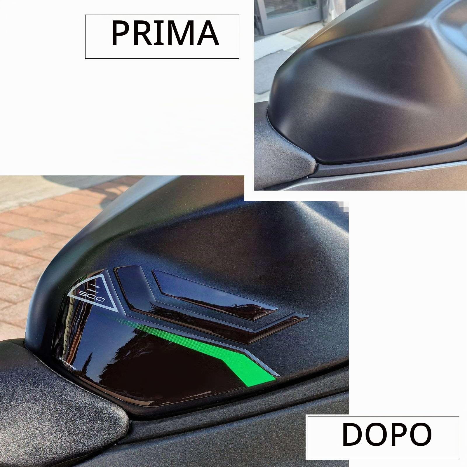 Resin Bike Adesivi Moto Compatibile con Kawasaki Z500-Z500 SE 2024-2026. Protezioni Laterali Serbatoio Grip da Urti e Graffi. Adesivi Resinati con Effetto 3D Made in Italy
