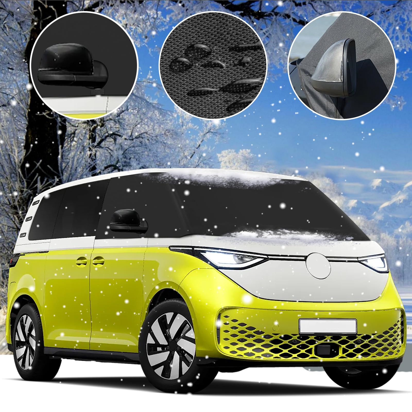 VW ID Buzz 2022-2025 600D Frontscheibe Abdeckung Wasserdicht Wetterfest