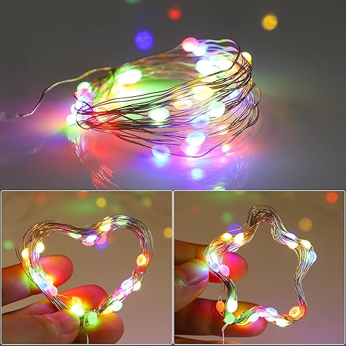 Miniatura 3 de Paquete de 6 luces de hadas que funcionan con pilas, 30 luces LED de 10 pies, modos de luz intermitente y constante, para dormitorio, fiestas,