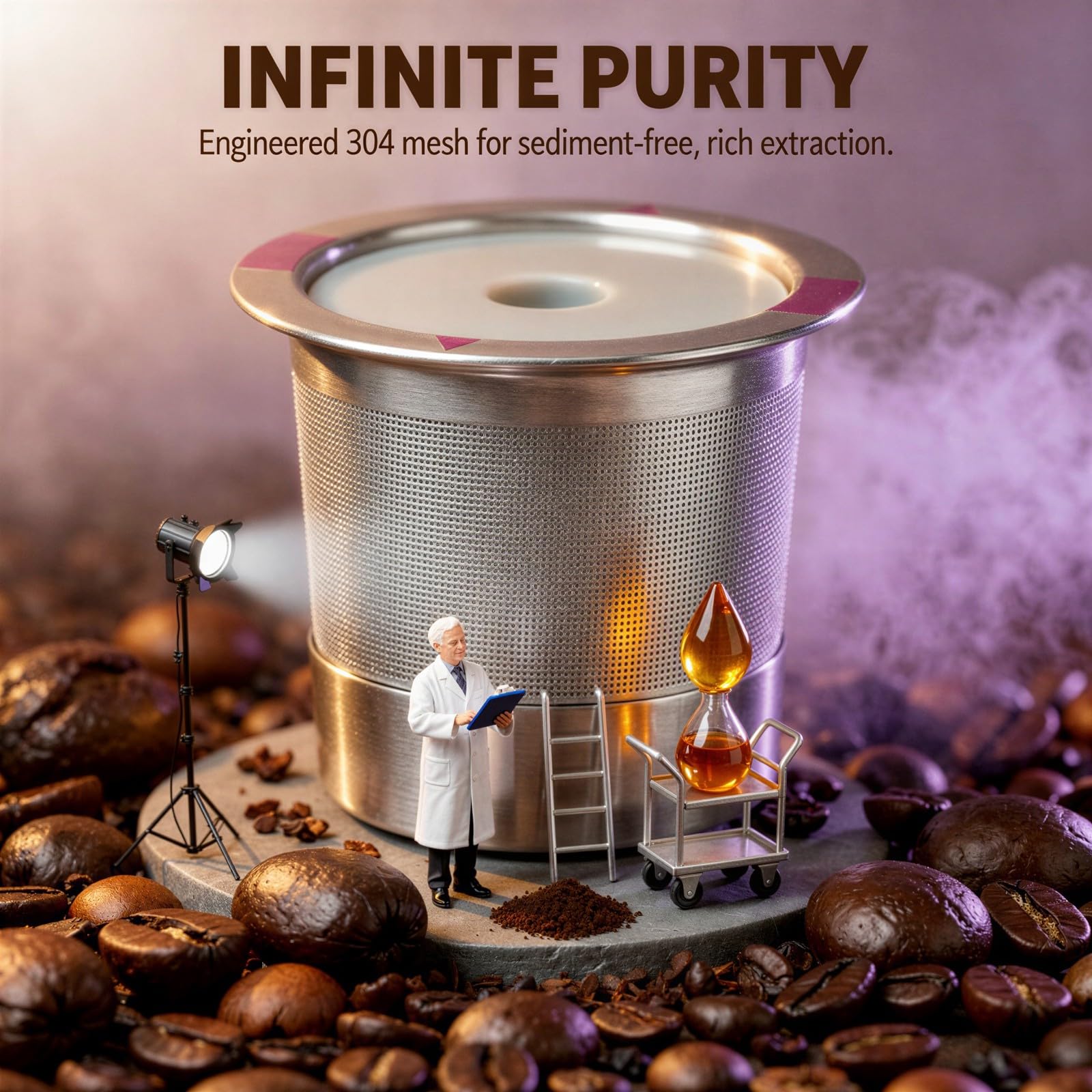Paquete de 4 cápsulas de café reutilizables para cafeteras Keurig 1.0 y 2.0, cápsulas de café de acero inoxidable con malla 304, juego de cápsulas de café recargables para café molido, uso doméstico y