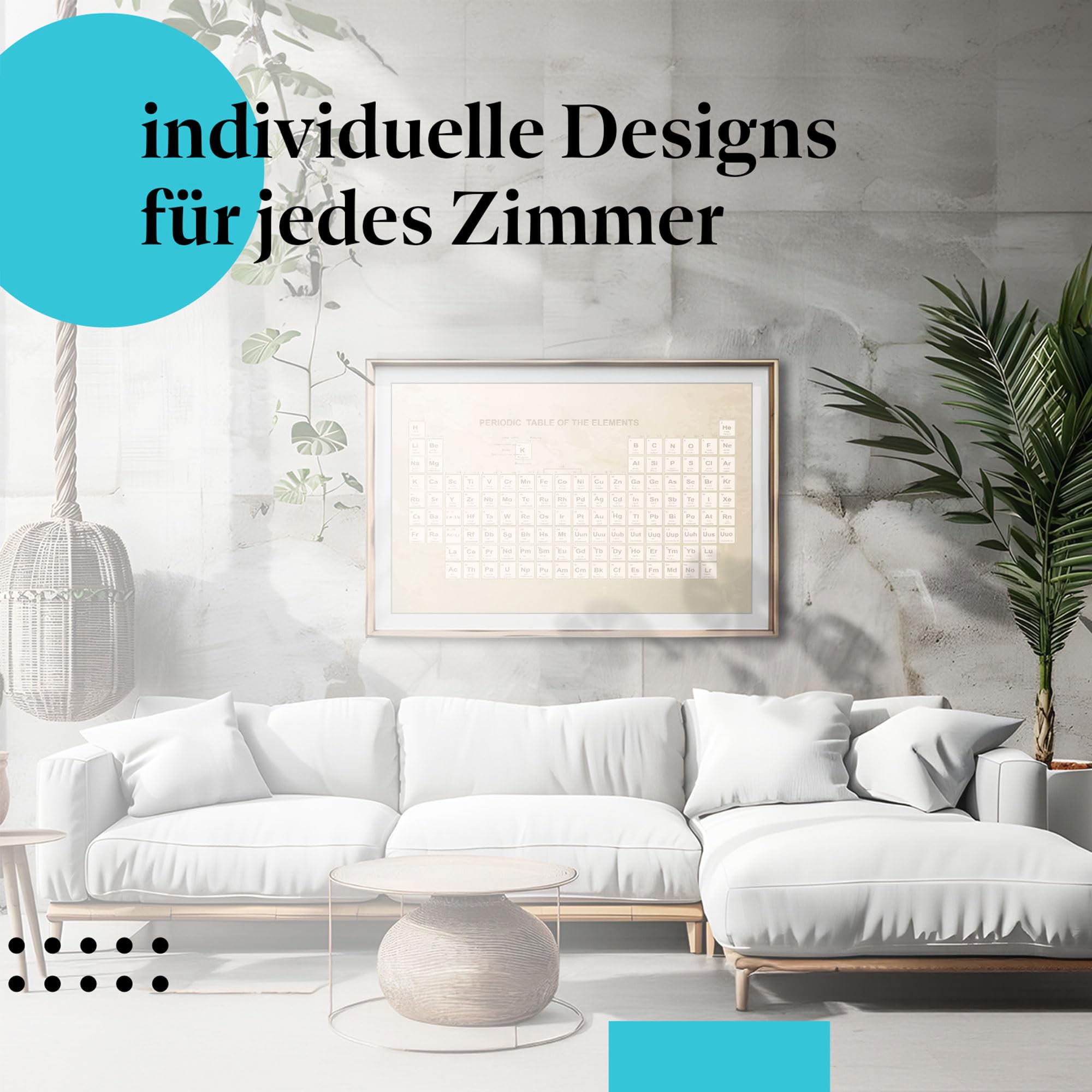 Postereck - 0613 - Periodensystem, Elemente Studium Schule Chemie - Unterricht Klassenzimmer Schule Wandposter Fotoposter Bilder Wandbild Wandbilder - Leinwand - 100,0 cm x 75,0 cm