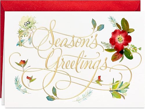 Miniatura 1 de Hallmark Tarjetas de festividades en caja felicitaciones florales de temporada 40 tarjetas con sobres