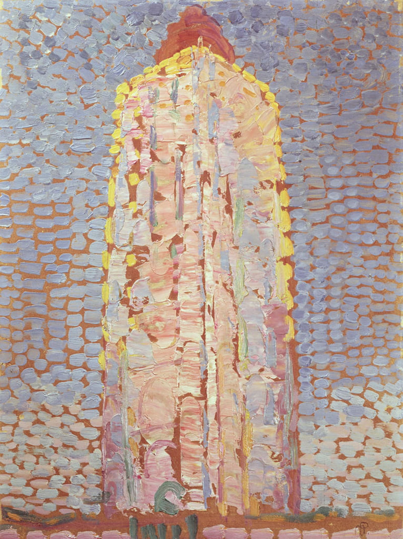 ARTXLXXBN Famous Painting Canvas Artwork Graffiti Print Lighthouse At Westkapelle in Orange by Piet Mondrian Portrait Canvas Image for Home Decor 60x90cm
