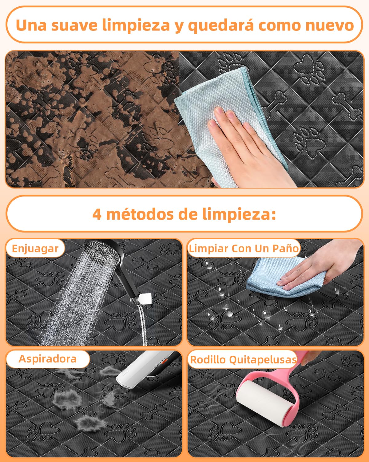 Funda Coche Perro Impermeable Protector Coche Perros Asiento Trasero Resistente al Agua y a los Arañazos Cubre Asientos Coche Perro Ajuste Universal para la Mayoría de Turismos, Suv y Camiones