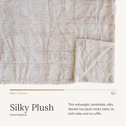 Miniatura 5 de Minky Couture Sorbet - Manta ultrasuave para una comodidad suave y sedosa, manta decorativa de alta calidad, tela transpirable, tela transpirable