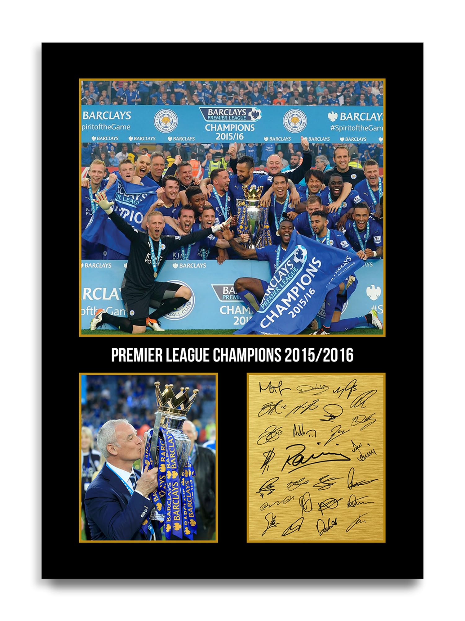 HWC Trading Premier League Champions 2015-2016 Gifts Printed Signed Autograph Picture for Football Fans and Supporters - A4 Print Only