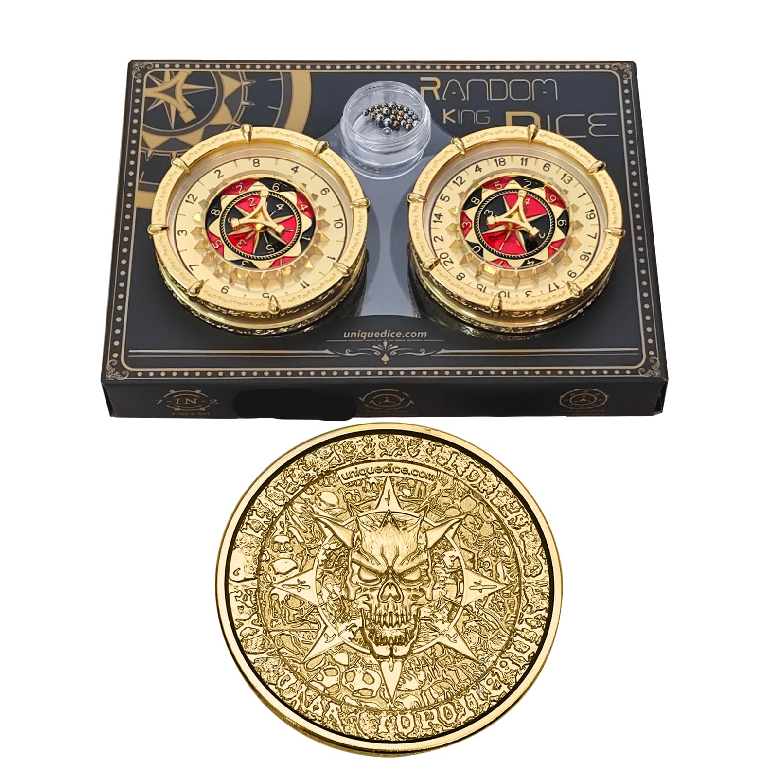 SignalPlus 2025 Devil DND Roulette Random Dices King with Exquisite Design for Dungeons and Dragon, RPG Role Playing Table Game, D20 D12 D10 D8 D6 D4