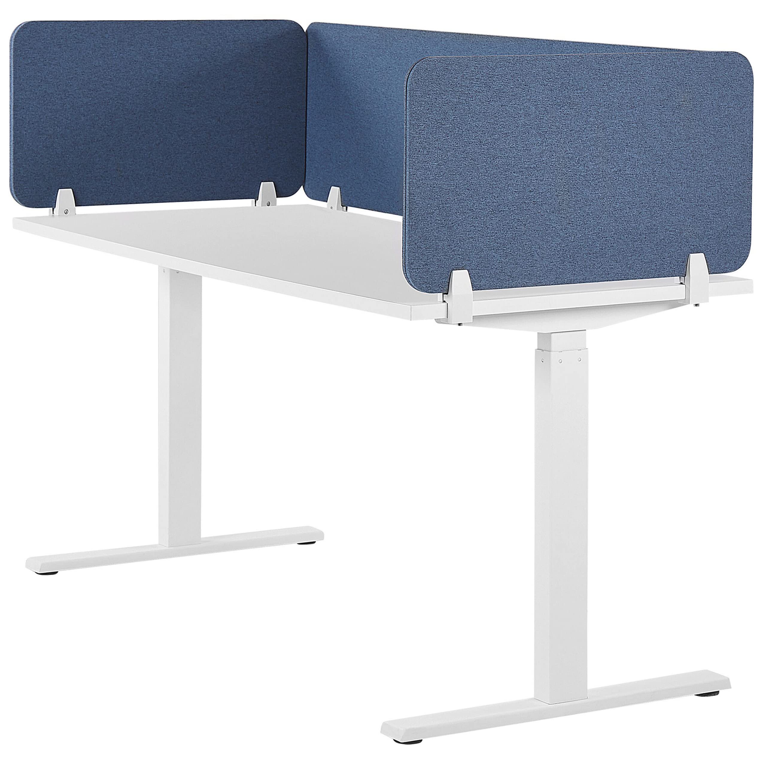 Beliani Séparateur Cloison Acoustique de Bureau et Table Bleu 180 x 40 cm Réduit Le Bruit et Les Distractions Visuelles Idéal pour Le Open Space