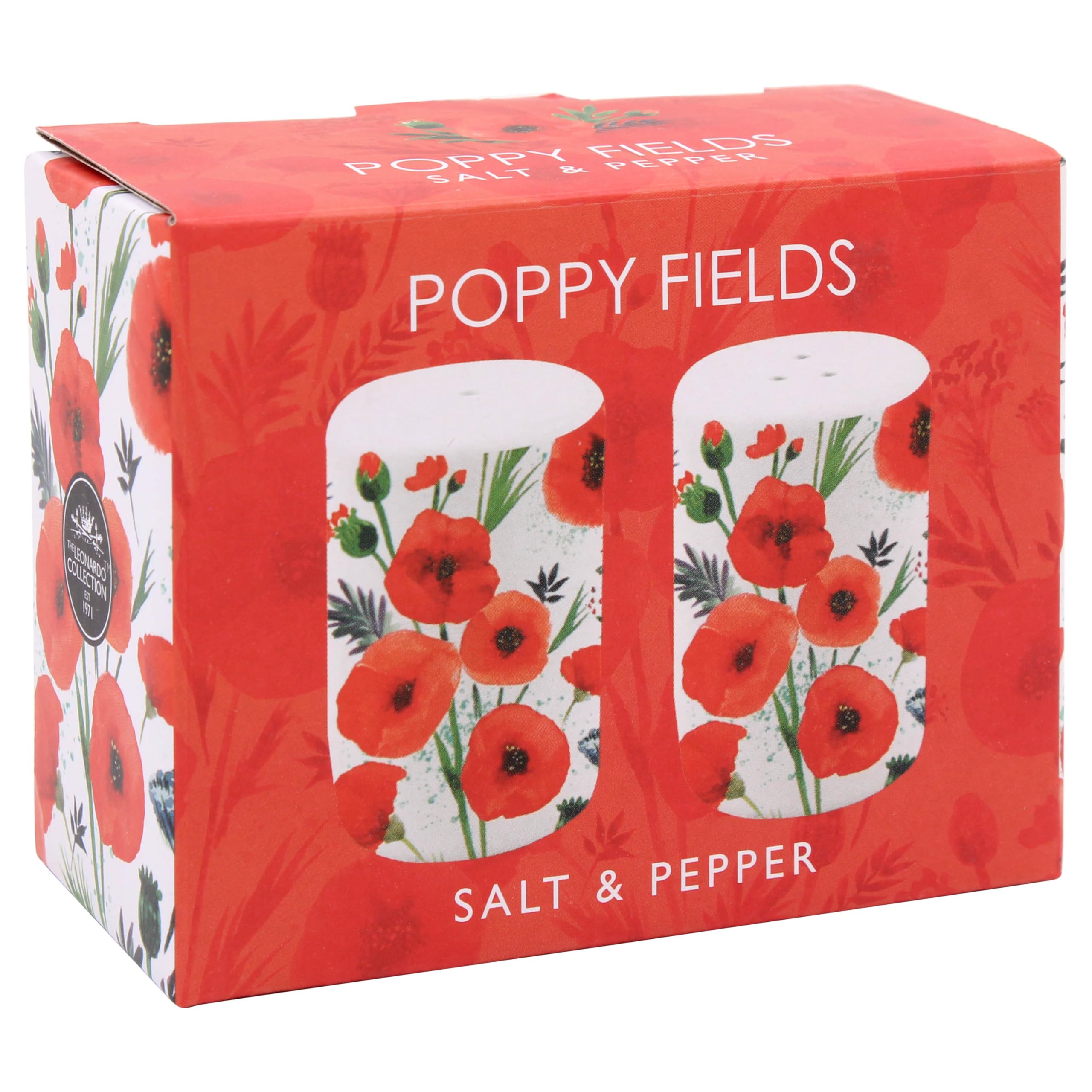 The Leonardo Collection Poppy Salt & Pepper Finola Stack Poppy Salt And Pepper Shakers For Home & Restaurants | British Designed Salt And Pepper Sets For Kitchen | Durable Pepper And Salt Shaker For Dining Table