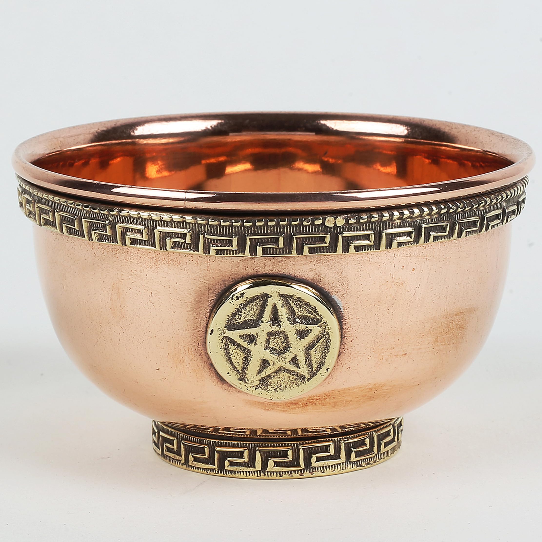 Indian Consigners Small Altar Witchcraft Serving, Offering or Smudging Bowl (Pentagram Bowl)