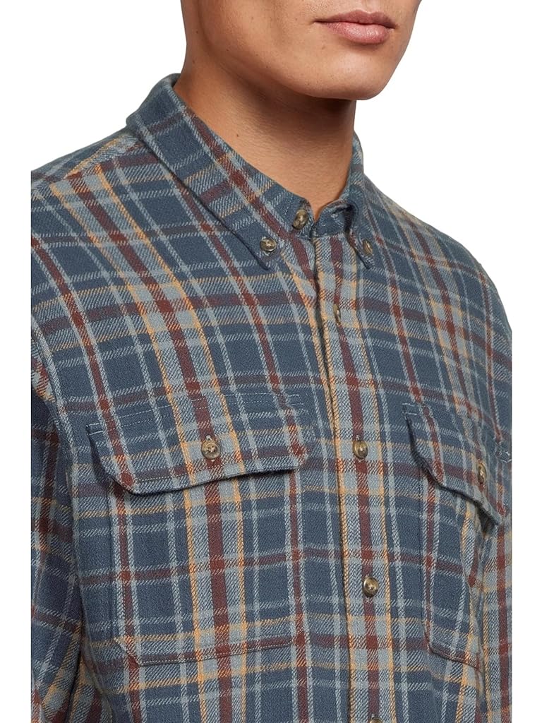 Blue L.L.Bean 1913 Field Flannel Shirt Slightly Fitted Untucked Fit Plaid